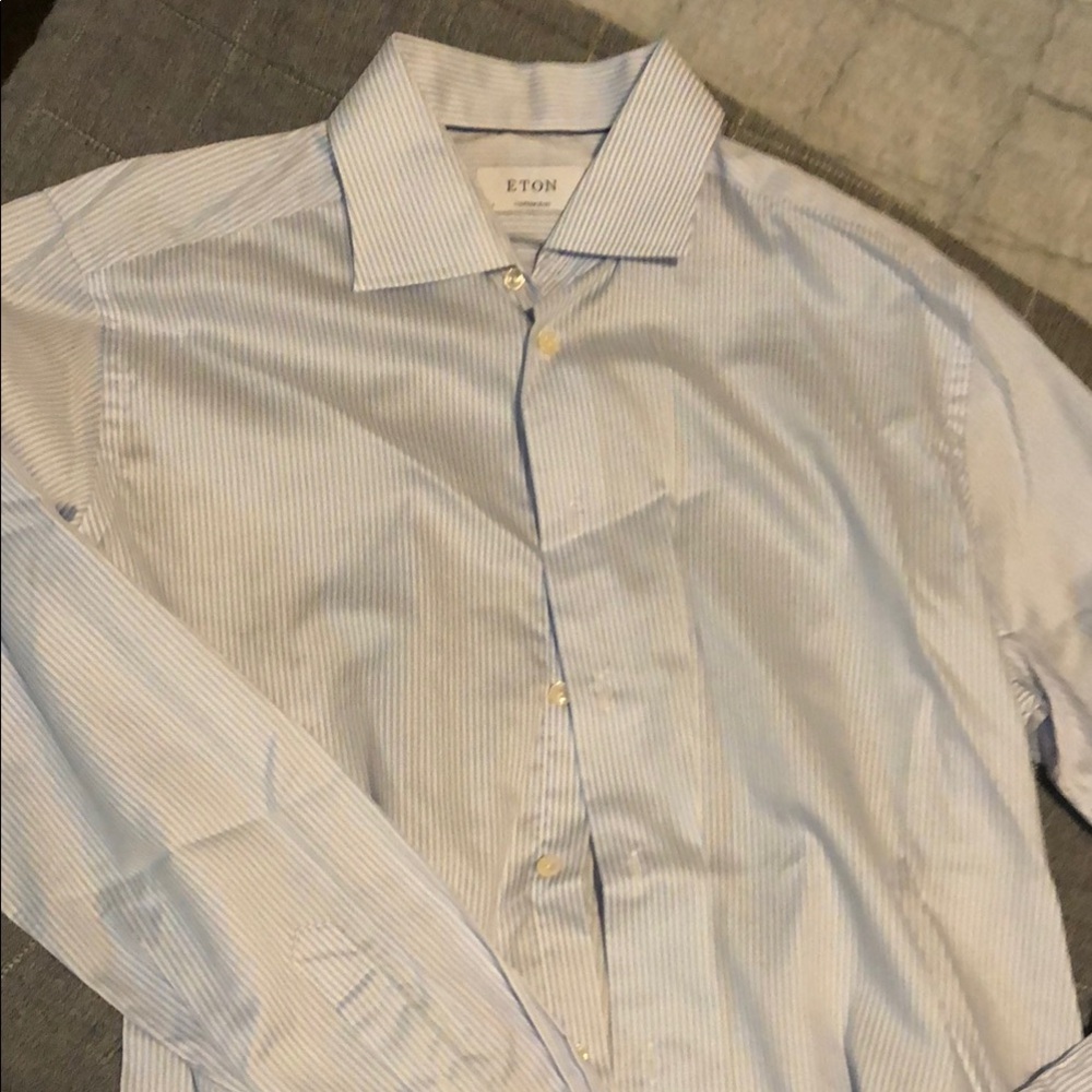 ETON Men's Blue Striped Shirt